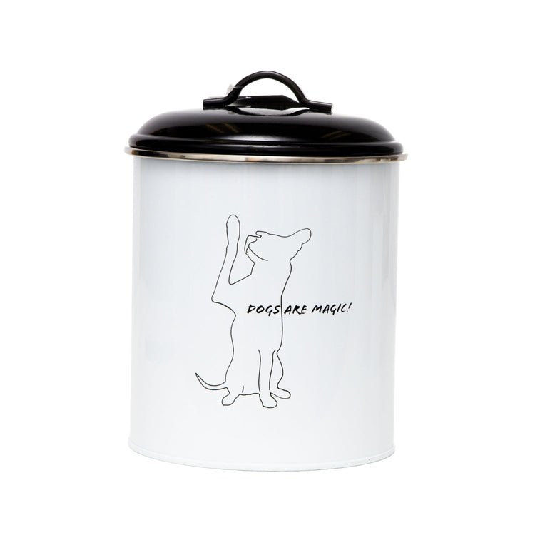 Country Living Set of 3 Pet Treat Storage Canisters – Black & White