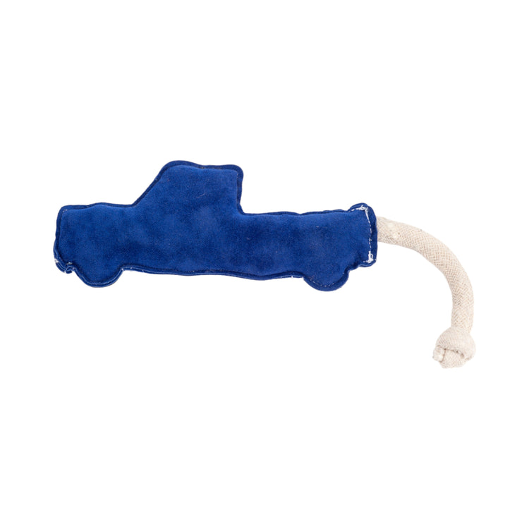 Country Living Faux Leather Blue Pickup Truck Dog Chew Toy, Durable, Safe and Non-Toxic