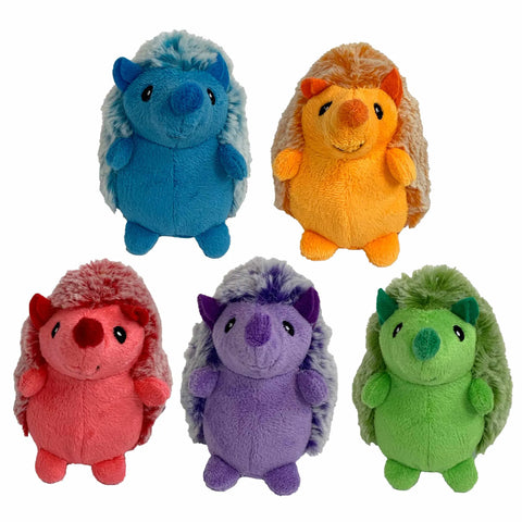 Multipet Minipet Hedgehog Plush Dog Toy Assorted Colors 4