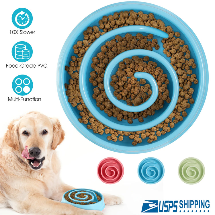 Dog Cat Slow Feeder Bowl Pet Interactive