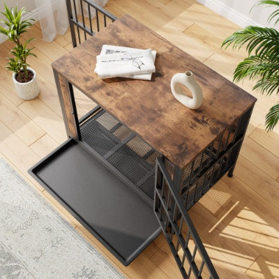 Dog Crate Furniture Wooden Dog Crate Table Rustic Brown