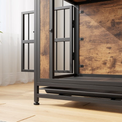 Dog Crate Furniture Wooden Dog Crate Table Rustic Brown