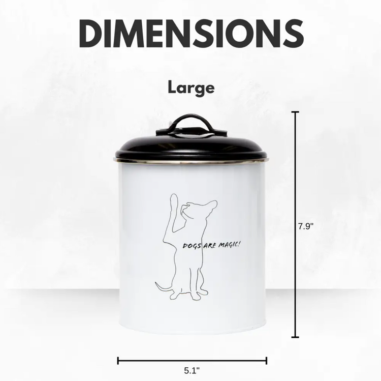 Country Living Set of 3 Pet Treat Storage Canisters – Black & White