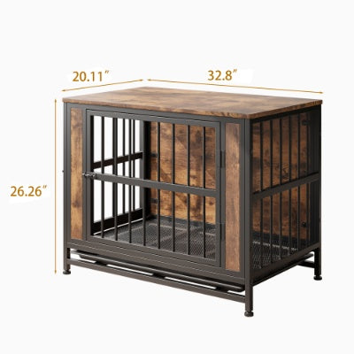 Dog Crate Furniture Wooden Dog Crate Table Rustic Brown