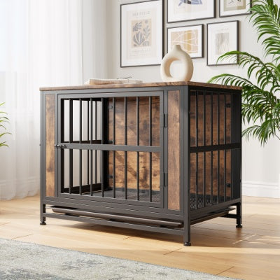 Dog Crate Furniture Wooden Dog Crate Table Rustic Brown