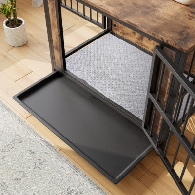 Dog Crate Furniture Wooden Dog Crate Table Rustic Brown