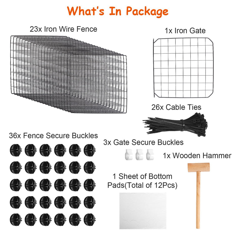 Small Animal Playpen with Door Dog Metal Playpen Small Medium Kitten Puppy Guinea Pig Rabbit Kennel Small Animal Cage Metal Wire Fence For Indoor Outd