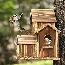 DecorBites™ Handmade 6-Hole Hanging Bird House