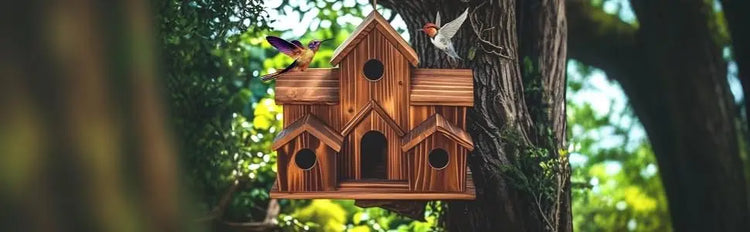 DecorBites™ Handmade 6-Hole Hanging Bird House