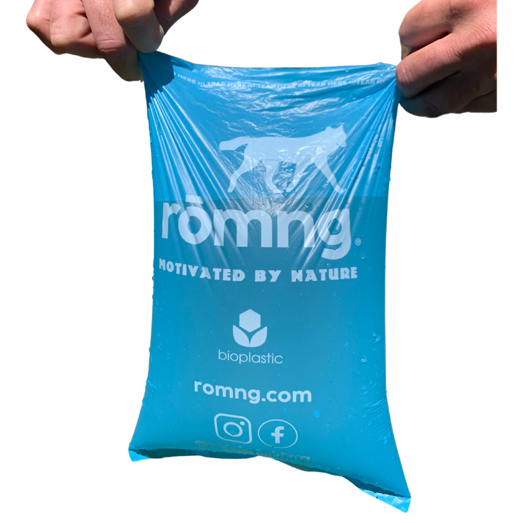 bio-based dog poop bags + bamboo dispenser