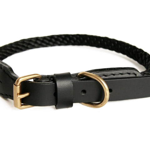 Rope and Leather Collar with Buckle (22 in)