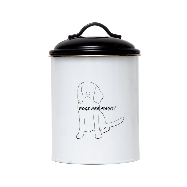 Country Living Set of 3 Pet Treat Storage Canisters – Black & White
