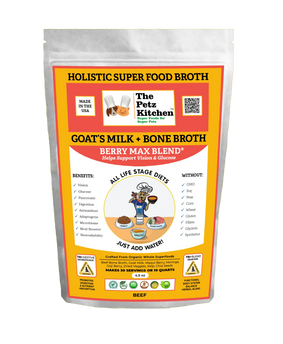 Goats Milk + Bone Broth Berry Max Antioxidant Vision & Glucose Support Broth* The Petz Kitchen Dog & Cat Holistic Super Foods*