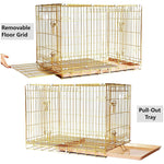 24-42" Collapsible Copper Gold Dog Crate GLD24/30/36/42