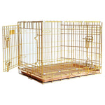 24-42" Collapsible Copper Gold Dog Crate GLD24/30/36/42