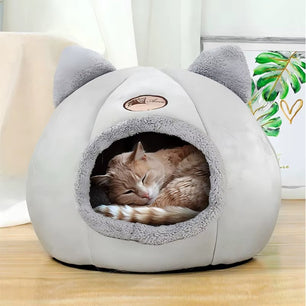 Pet Bed with Cat Ears Cat Bed for Small Medium Large Cats Keep Warm in Winter Comfortable and Soft Machine Washable