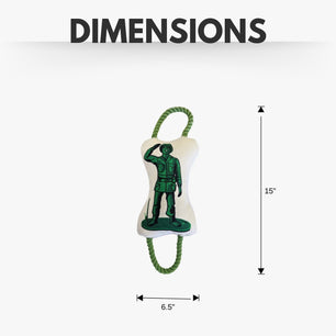 Retro Soldier with Squeaker & Crinkle Paper Plush Dog Toy