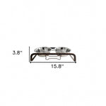 Rustic Elevated 16oz Two Bowl Dog Feeding Station