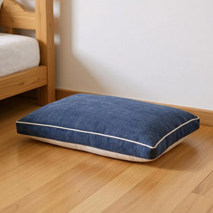 24" X 36" Stonewashed Blue Pillow Style Pet Bed With Removable Cover