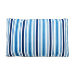 24" X 36" Blue And White Striped Pillow Style Pet Bed With Removable Cover