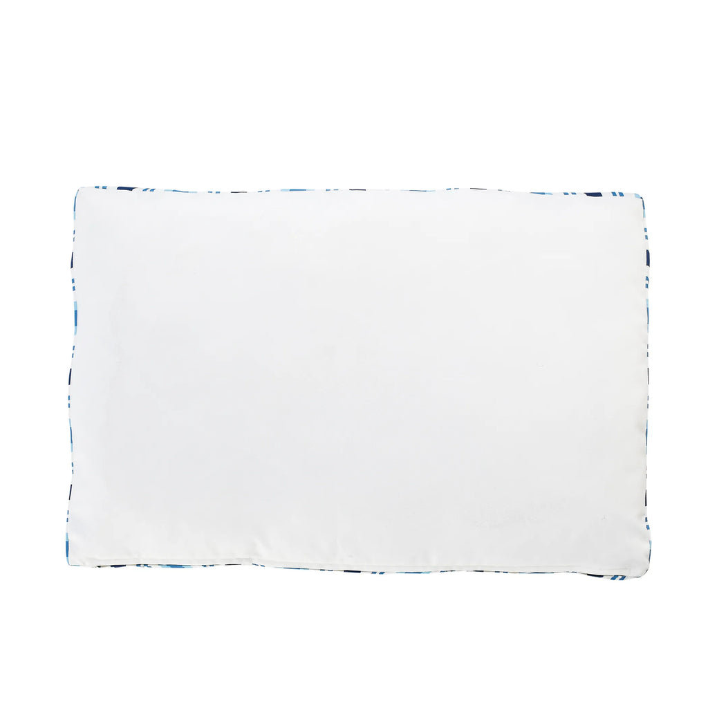 24" X 36" Blue And White Striped Pillow Style Pet Bed With Removable Cover
