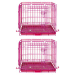 24-42" Collapsible Pink Dog Crate RED24-42