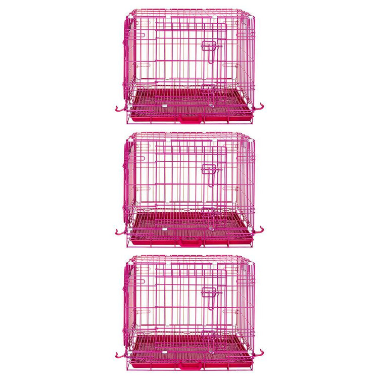 24-42" Collapsible Pink Dog Crate RED24-42