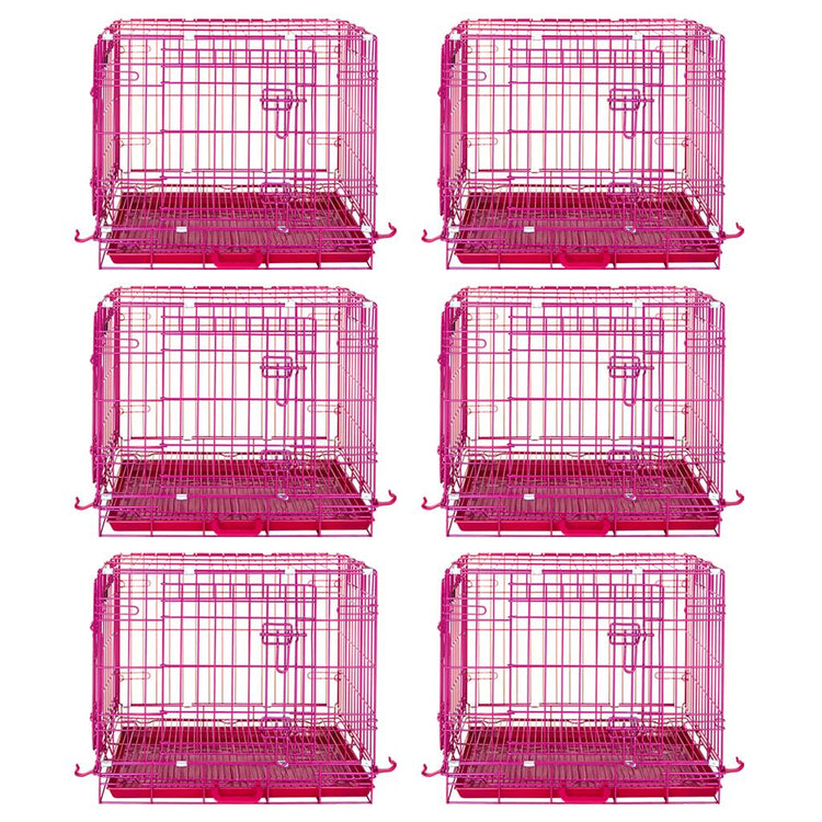 24-42" Collapsible Pink Dog Crate RED24-42