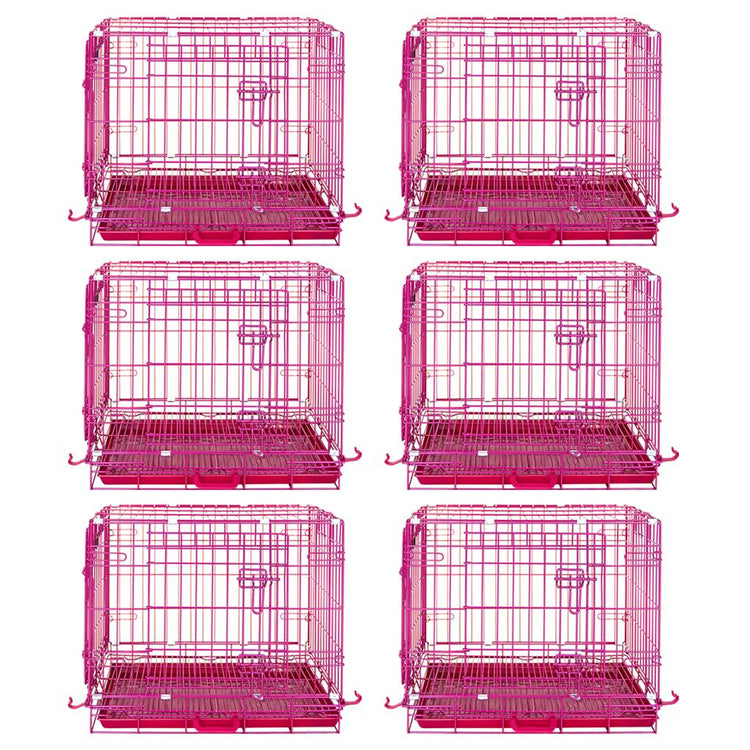 24-42" Collapsible Pink Dog Crate RED24-42
