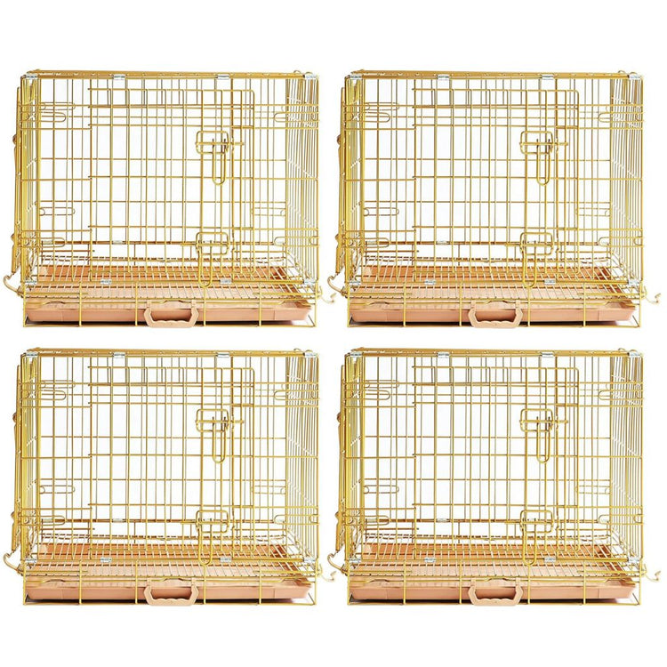 24-42" Collapsible Copper Gold Dog Crate GLD24/30/36/42