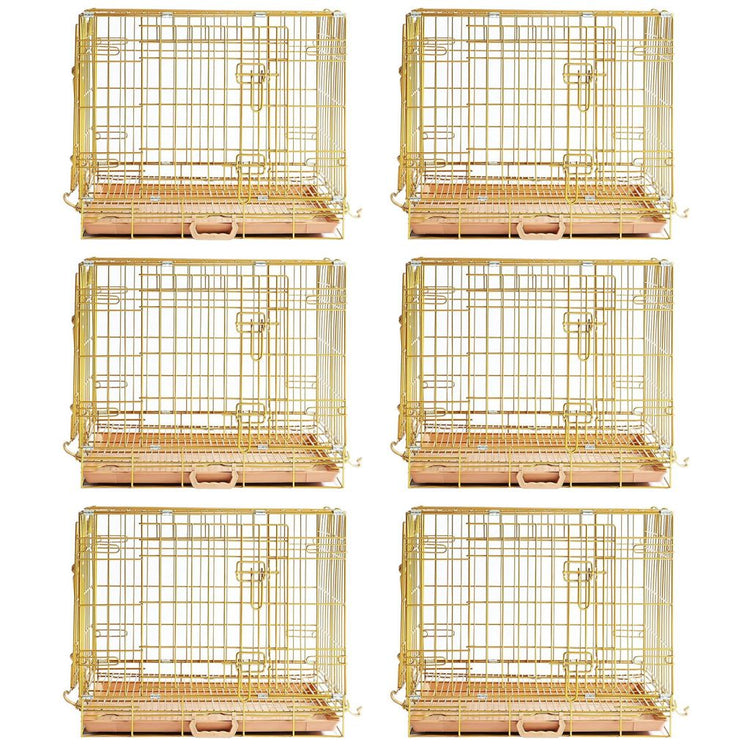 24-42" Collapsible Copper Gold Dog Crate GLD24/30/36/42