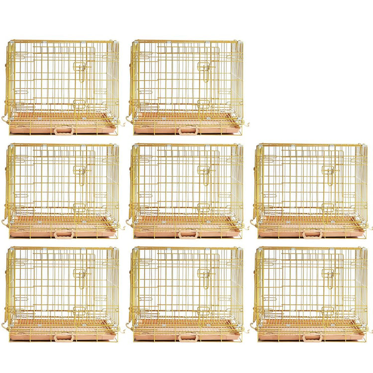 24-42" Collapsible Copper Gold Dog Crate GLD24/30/36/42