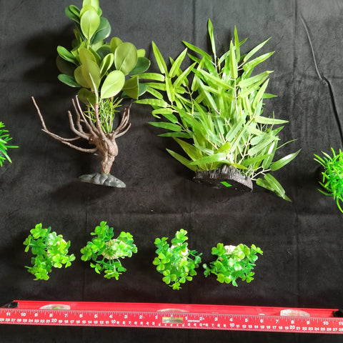 Premium Artificial Aquarium Plant Package for Fish Tank, Tall and Short
