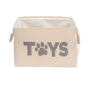 Country Living Foldable Fabric Dog Toy Storage Bin - Convenient Organizer for Pet Accessories