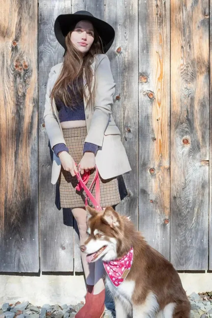 Wine Plaid Dog Bandana