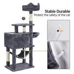 Ultimate 55" Dark Gray Cat Tree Tower - The Perfect Playground for Your Feline Friends!