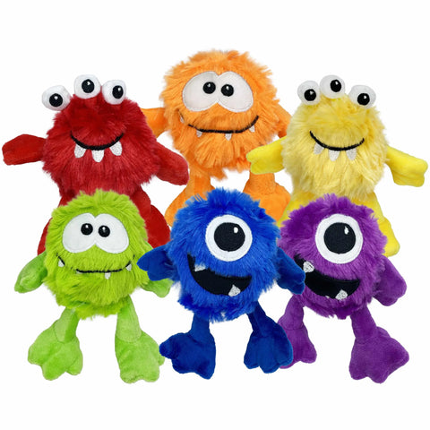 Multipet Minipet Plush Monsters Dog Toy Assorted Monsters/Colors 5