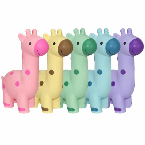 Multipet Minipet Latex Giraffe Dog Chew Toy Assorted Colors 5.75