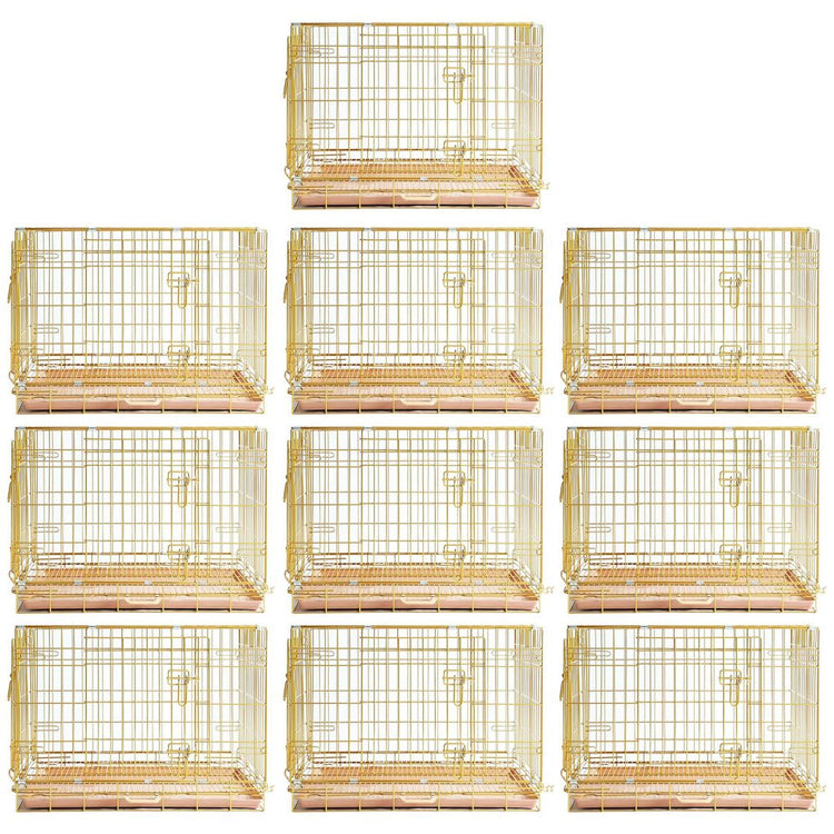 24-42" Collapsible Copper Gold Dog Crate GLD24/30/36/42