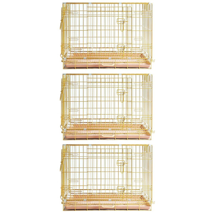 24-42" Collapsible Copper Gold Dog Crate GLD24/30/36/42