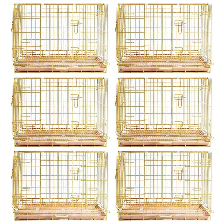 24-42" Collapsible Copper Gold Dog Crate GLD24/30/36/42