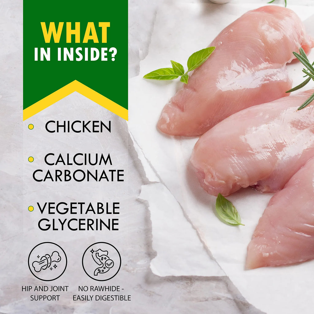Dog Calcium Bones Wrapped Chicken & Rawhide Free Chew Treats