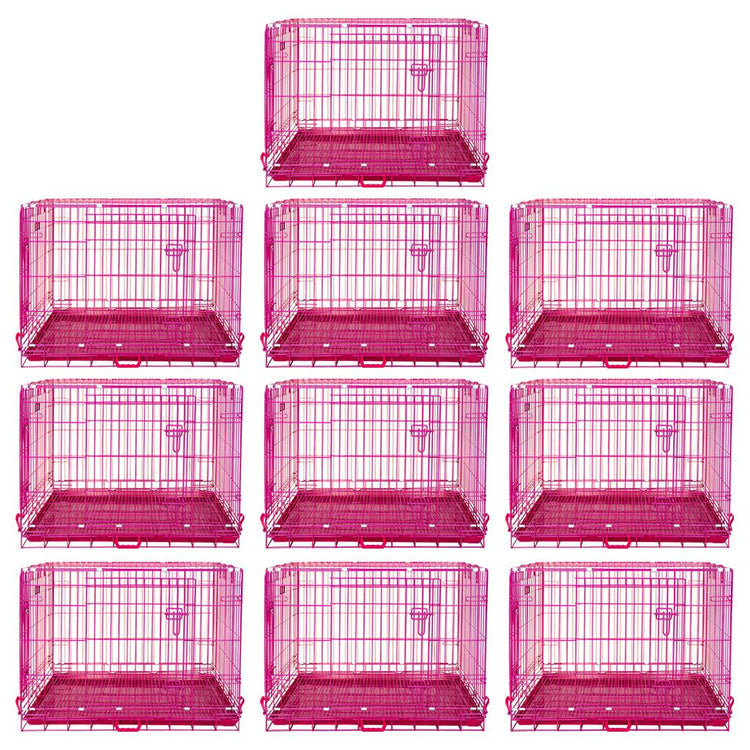 24-42" Collapsible Pink Dog Crate RED24-42