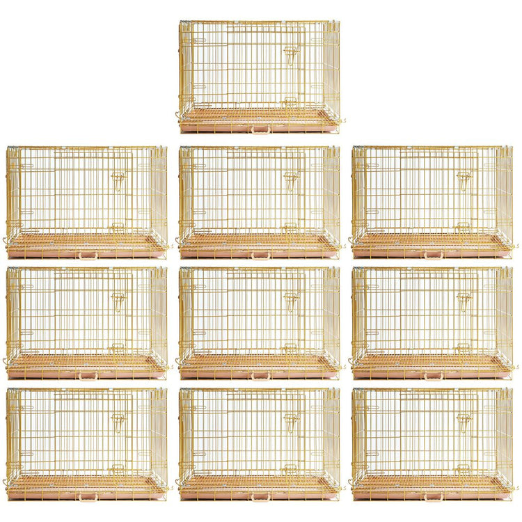 24-42" Collapsible Copper Gold Dog Crate GLD24/30/36/42