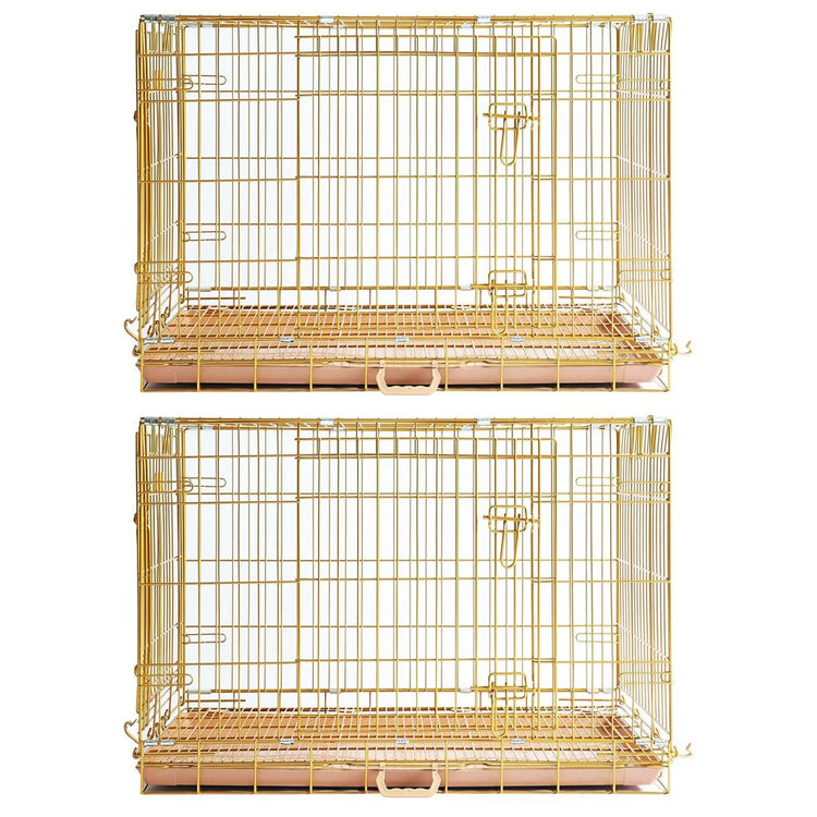 24-42" Collapsible Copper Gold Dog Crate GLD24/30/36/42