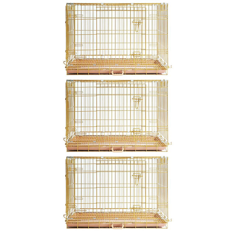 24-42" Collapsible Copper Gold Dog Crate GLD24/30/36/42