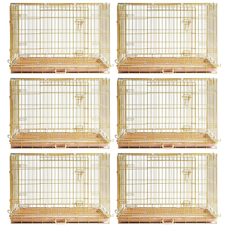 24-42" Collapsible Copper Gold Dog Crate GLD24/30/36/42