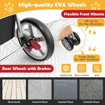 Folding Dog Stroller for Small Medium Dogs Cats Puppy, 4 Lockable Wheels Cat Stroller Pet Travel Carrier Strolling Cart, Safety Belt, Removable Liner and Storage Basket (Beige)