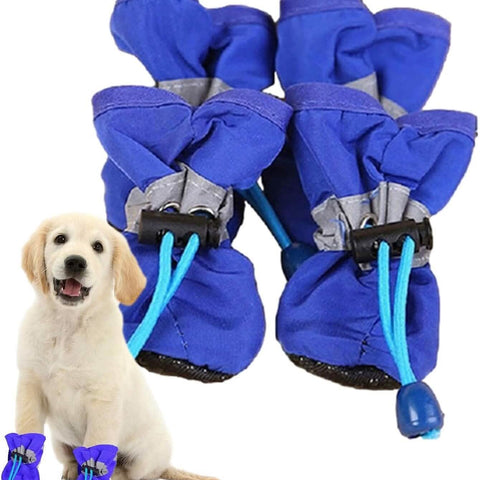 4-Pieces: Water-Resistant Dog Bootie Shoes