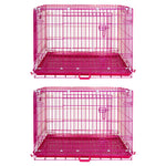 24-42" Collapsible Pink Dog Crate RED24-42